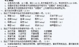 2011年中考语文试卷